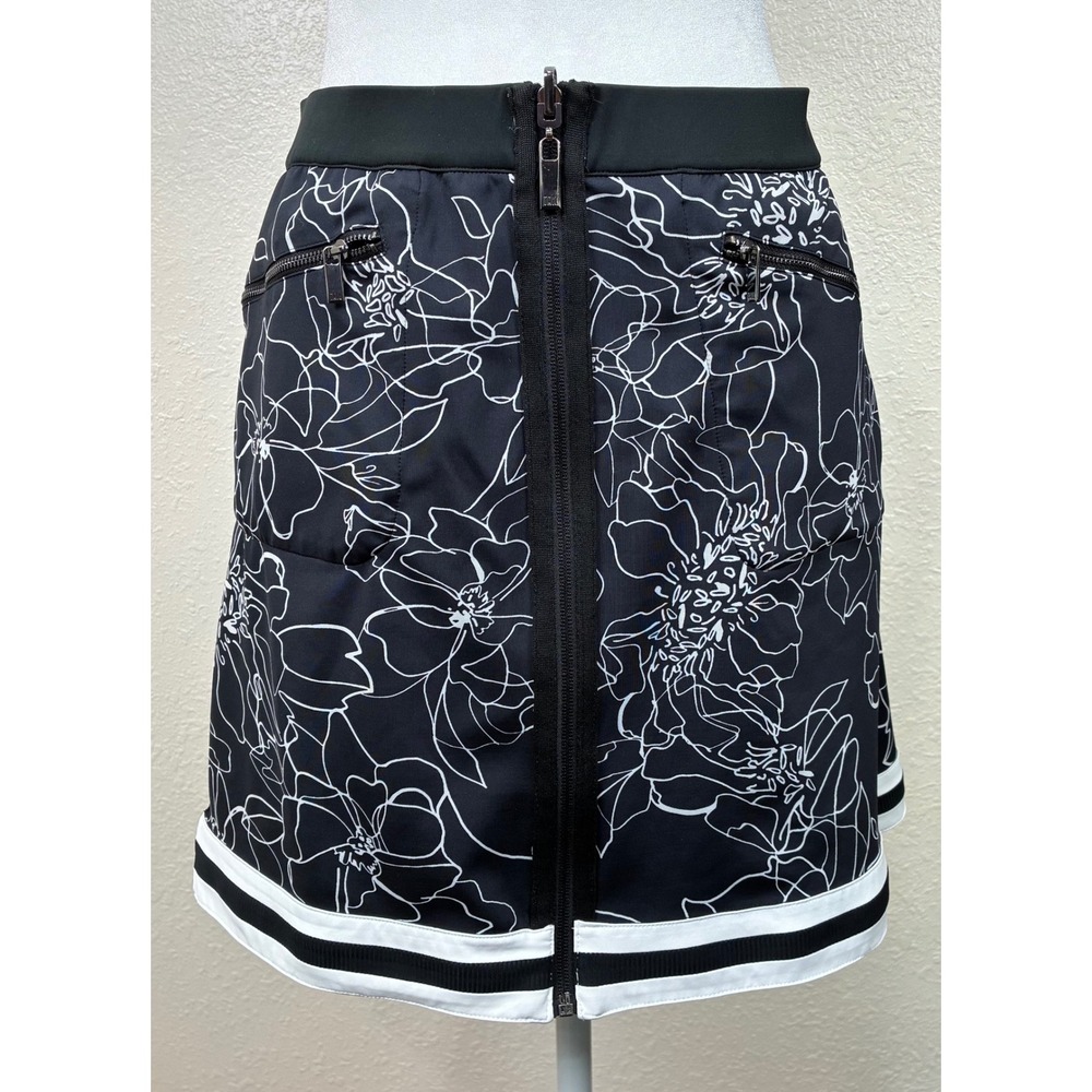 Tail Activewear Womens Floral Zip Golf Tennis Reversible Skirt Blk/Wht Size S